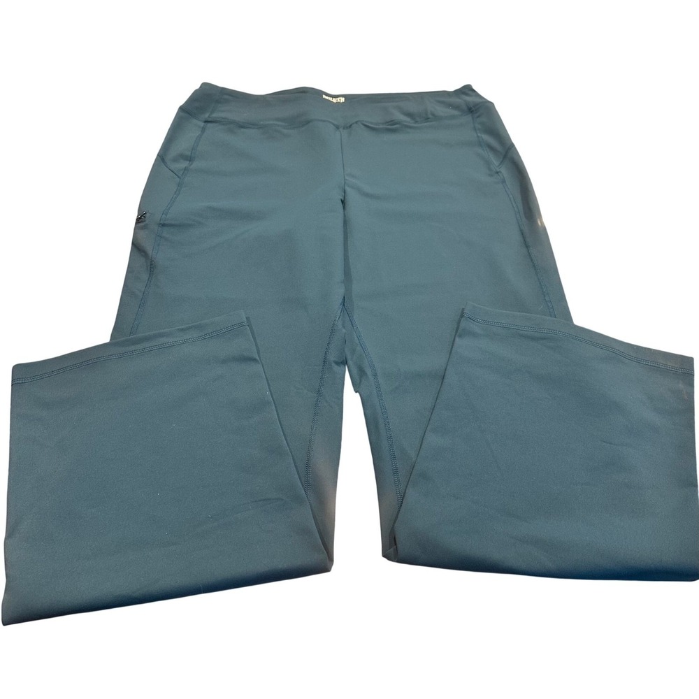 Duluth Trading NoGA Classic Bootcut Pants XL Teal Wicking UPF 50 Leggings NWT